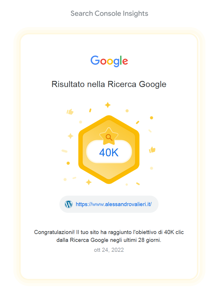 Google badge 40k click utimi 28 giorni
